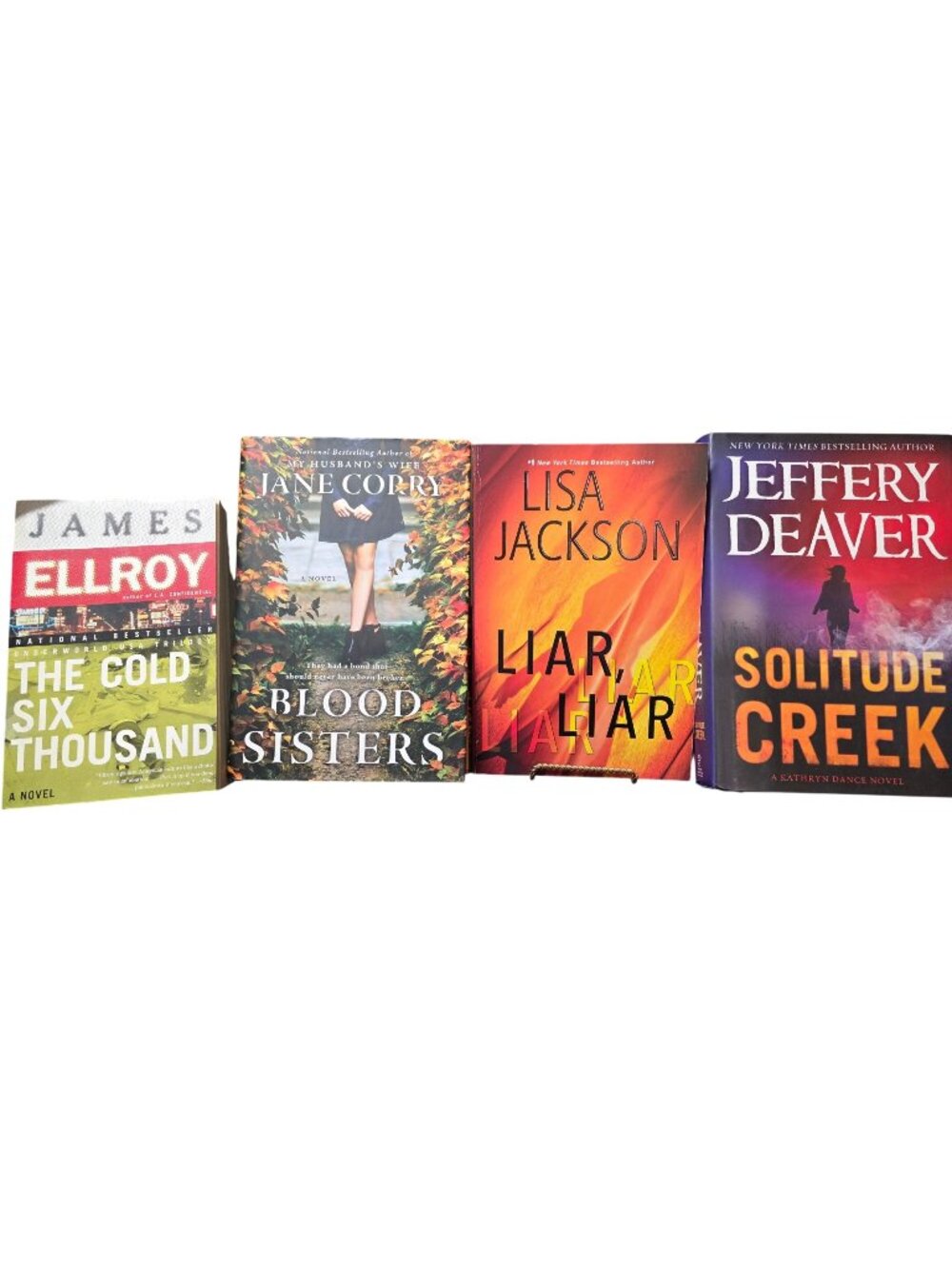 Thriller Book Lot: The Cold Six Thousand, Blood Sisters, Liar Liar, Solitude Cre